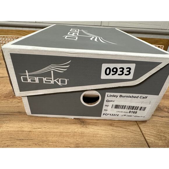 Dansko Linley Burnished Calf Grey Slip Ons Leather Sz 9.5/10 US NIB Arch Support - Picture 15 of 15